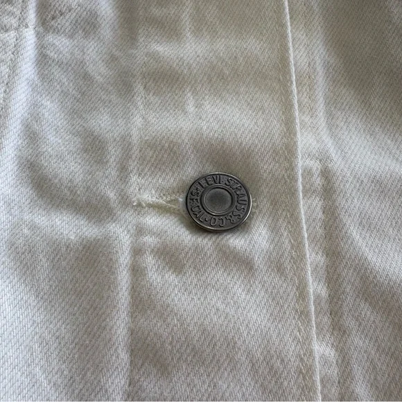 Levi’s Original Trucker Jacket White Denim Pockets Button Front Women’s Size XL - Picture 6 of 15